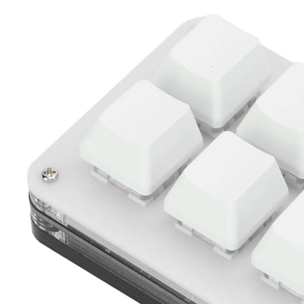 Enhandsmekaniskt tangentbord Multifunktion 6-tangenters Mini Gaming Keypad Genväg Programmerbart tangentbord med ratt Svart Vit