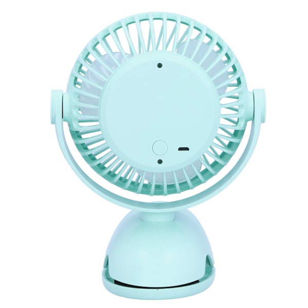 USB Mini Clip Fläkt Stark Vind 3 Blad Uppladdningsbar 4 Växlar Skrivbordskylfläkt CoolerGreen