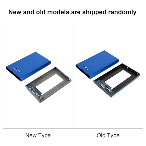 2,5-tommers SATA USB 3.0 bærbar 7-9,5 MM harddisk SSD-kabinett eksternt bærbar diskveske (blå)