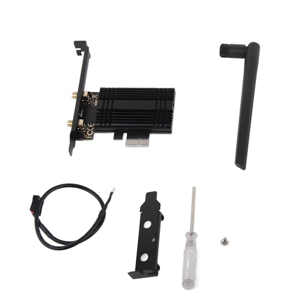 WiFi 6E AX210 PCIe WiFi-kort Bluetooth 5.3 med køleplade 2 antenne 6GHz 5.8GHz 2.4GHz trådløs netværksadapter til Windows 10 11