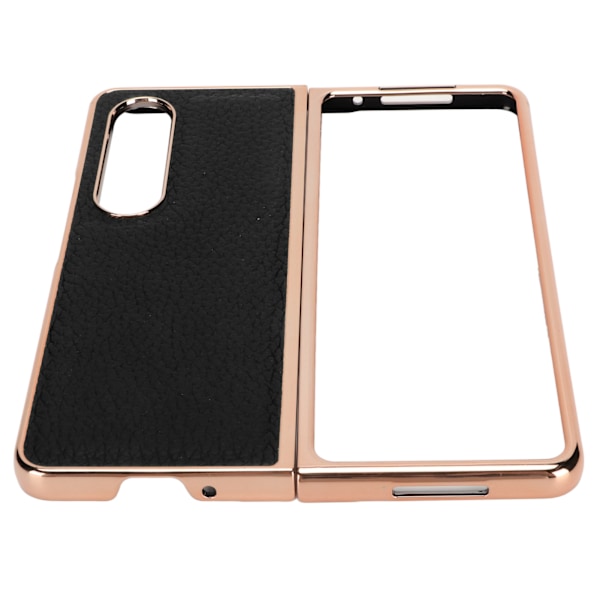 Fällbar telefonfodral för Samsung Galaxy Z Fold 4 Nano Galvaniserat läder Stjärnmönster Anti Scratch Telefonskyddsfodral Svart