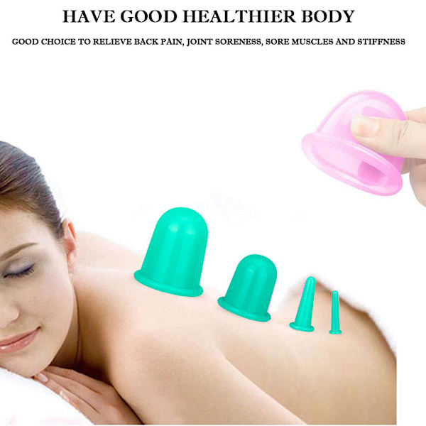 Silikonkroppsmassagekoppset Special för hela kroppen Ansikte, rygg Ben, Anti Cellulite Silikon Vakuumkoppning Koppar Ansiktskoppningsmassage Koppar Cellulite