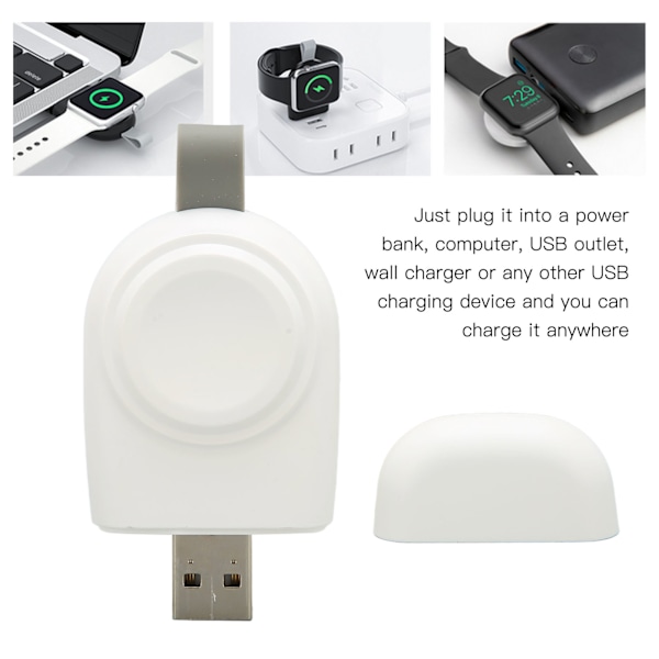 Se trådlös laddare stark magnetisk adsorption liten bärbar klocka trådlös laddningsstation för IOS Watch vit
