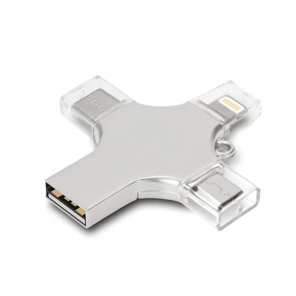 Automatisk backup-lösning för flera enheter, 4-i-1 fotobackup-sticka med extern lagring och enkel dataskydd (128GB)