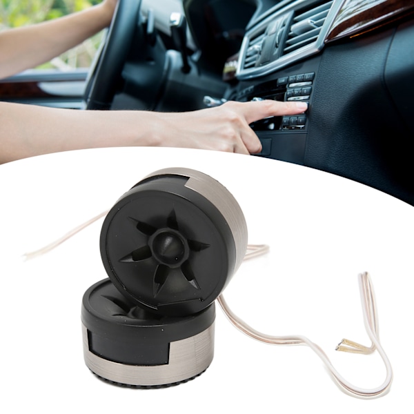 2 stk. 350W Mini Dome Tweeter Rund Højttaler Stick On Sort Universal Bil Audio System