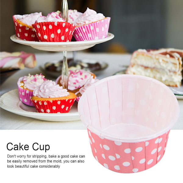 100 stk. Mini Cupcake Liner Papir Runde Kage Bage Kopper Muffin Cases Bryllup Hjem Pink