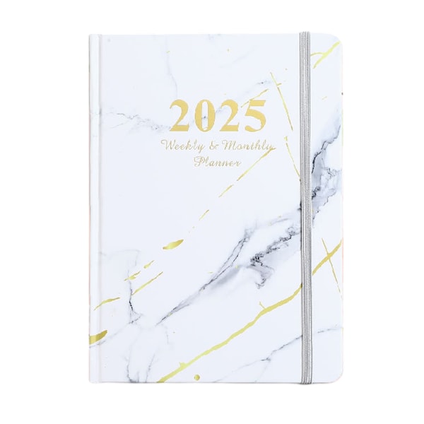 2025 Årsplanerare - Planerare/Kalender 2025, 2025 Vecko- & Månadsplanerare, Kalenderplanerare med Flikar, Robust Omslag, Papper, Bakficka white