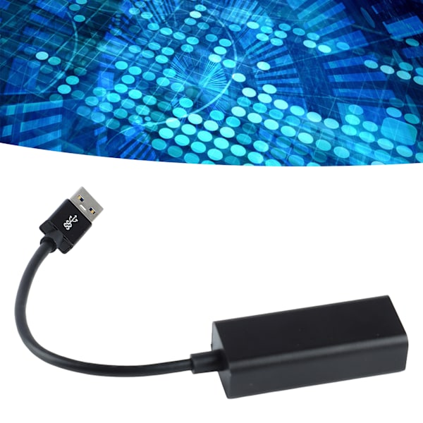 USB C till Ethernet-adapter med ljus USB Type C till RJ45 Gigabit-kabelkonverter för surfplatta svart
