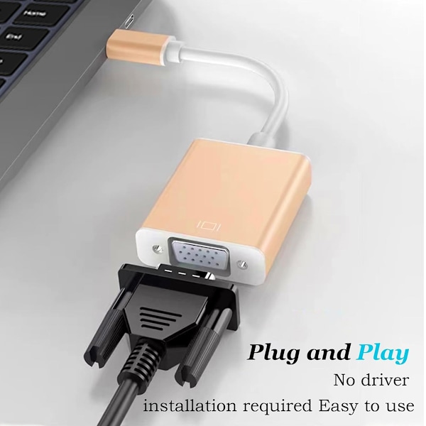 Usb-C till Vga-adapter, Utöka din arbetsyta enkelt, Kompatibel med Macbook Pro och andra ledande enheter, Erbjuder överlägsen stabilitet och