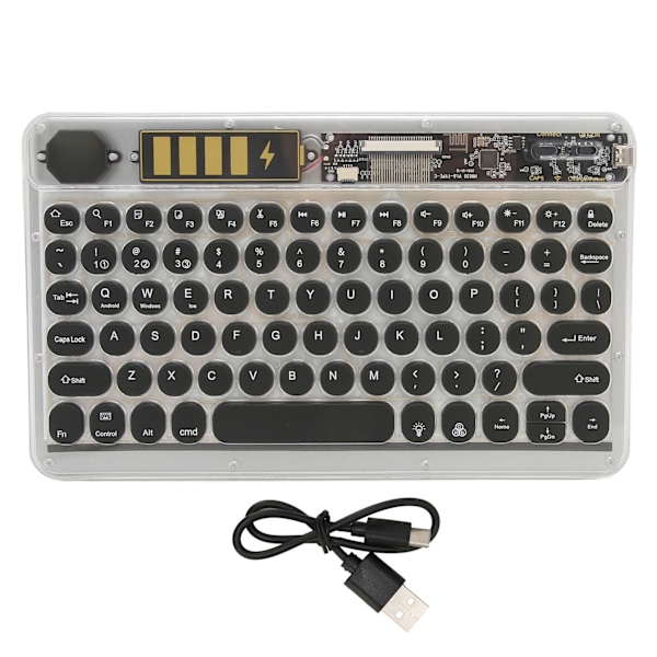 Trådløst Bluetooth-tastatur med farverig baggrundsbelysning Cool 10in genopladelig til telefon, bærbar computer, tablet