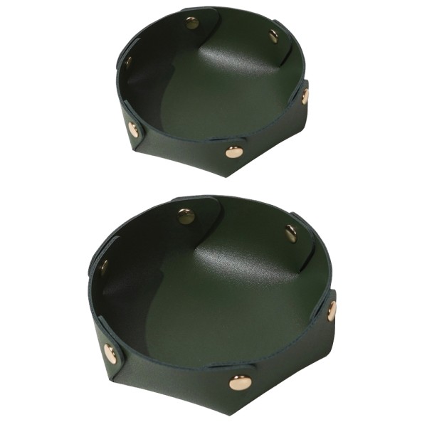 Valet Tray Desktop Oppbevaringsarrangør, Lær Watch Box Lommebok Mynt Endring Nøkkel Catchall Brett