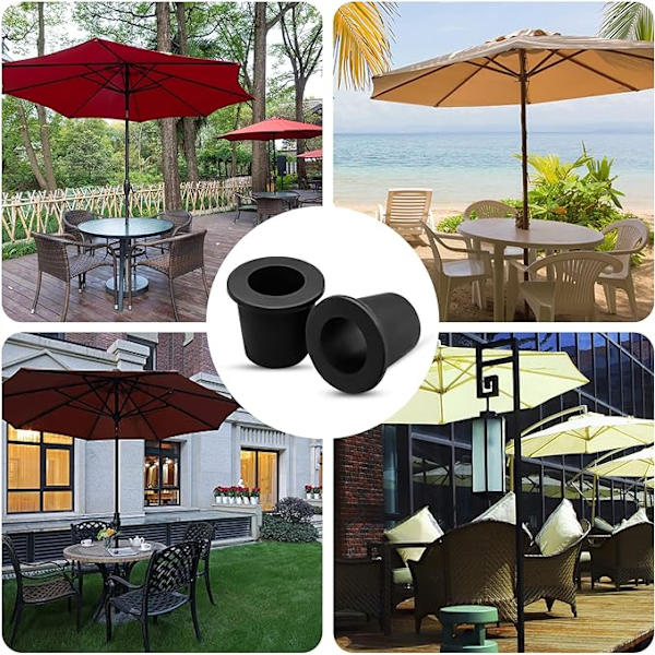 2 stk. paraplyhul-ringprop til havebord, silikone poolparaply-muffe-stabilisator keglekile