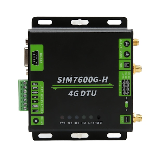 SIM7600G H 4G DTU-modul LTE Global Universal Industriell Klasse 4G DTU-modulkort for USB UART RS232 RS485 100‑240V EU-kontakt