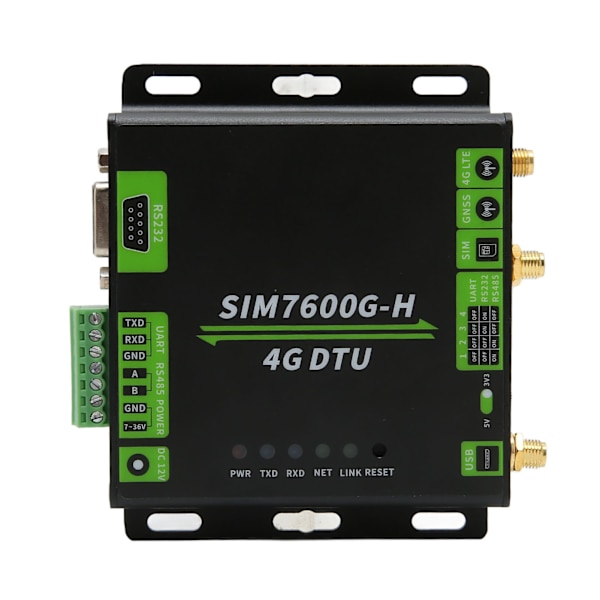 SIM7600G H 4G DTU Modul LTE Global Universal Industrielt Kvalitet 4G DTU Modulkort til USB UART RS232 RS485 100‑240V EU Stik