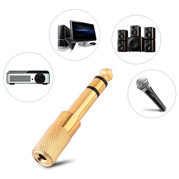 10 st 6,5 mm 1/4 tum hane till 3,5 mm 1/8 tum hona stereo ljudkontakt hörlurar mikrofonuttag adapter