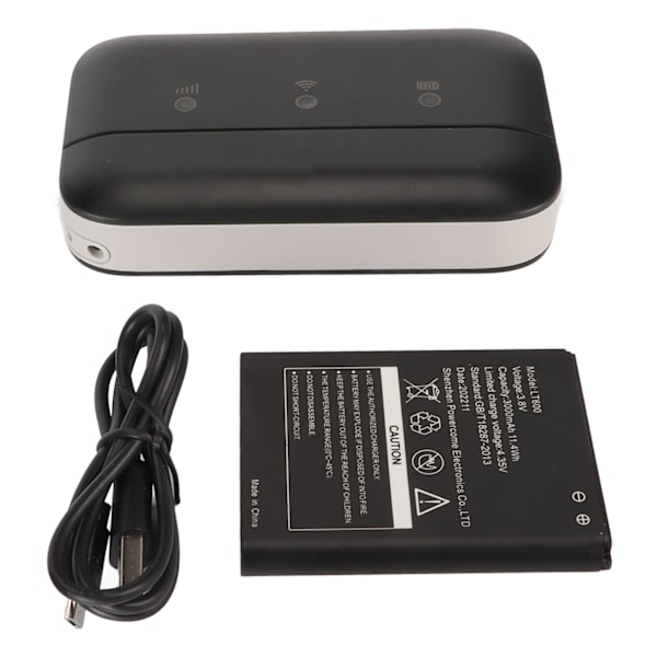 Mobil WiFi Hotspot med SIM-kortslot, der understøtter 3G 4G 10 brugere 3000mAh batteri bærbar WIFI til mobiltelefon bærbar computer sort