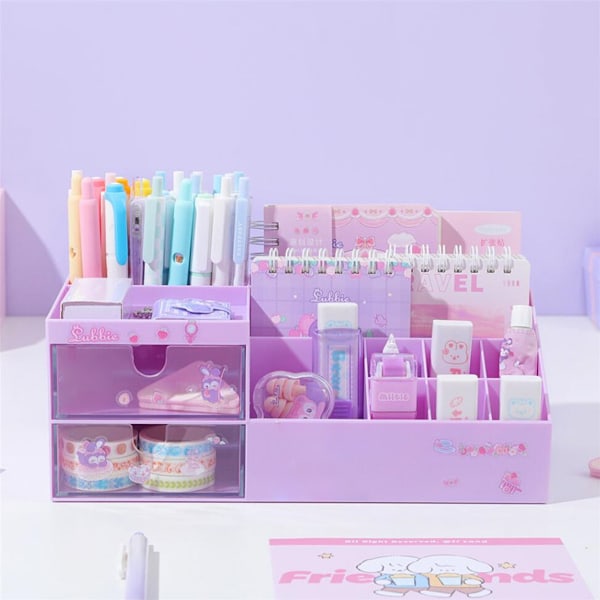 Kosmetisk/Makeup Vanity Organizer Box, Mini Skrivebordsopbevaring til Kontorartikler, Badeværelsesdisk eller Kommode, 24*12*9cm