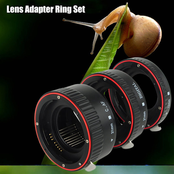 Autofokuserande makroförlängningslinsadapterrörringset för Canon EOS EF-fattning