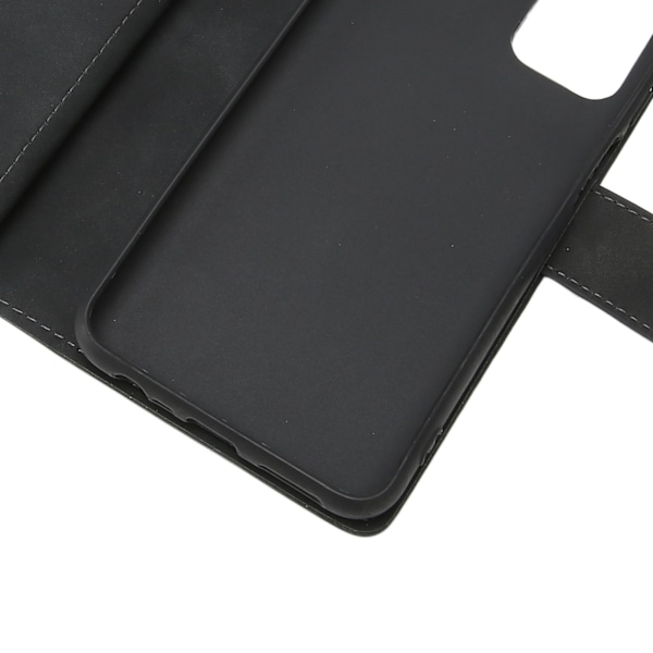 Plånbok Flip Case Imitation Läder Skyddande Plånbok Case Korthållare med Dragkedja för A03S Svart
