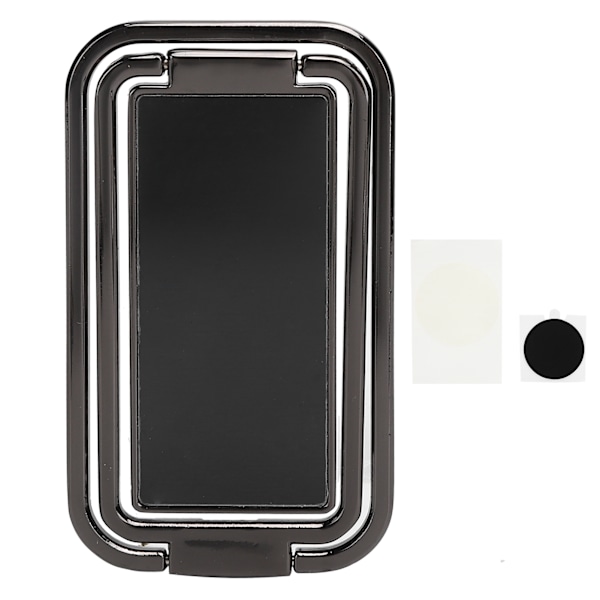 Finger Ring Mobiltelefonholder Stativ 360° Rotasjon Metallring Spenne MultiAngle Håndgrep(Svart )