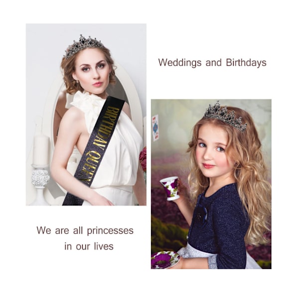 Tiara i vintagestil, strass-hårband för kvinnor, kristallbröllopstiara med kamdesign säkerställer säker passform, rostfri nickelfri legering, bekväm
