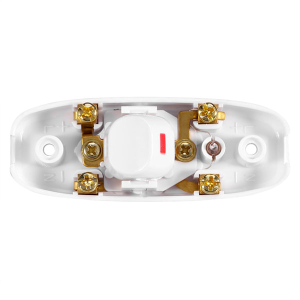 AC 250V 10A Inline PÅ/AV Bordslampa Sladdkabelströmbrytare med LED-indikatorljus Vit