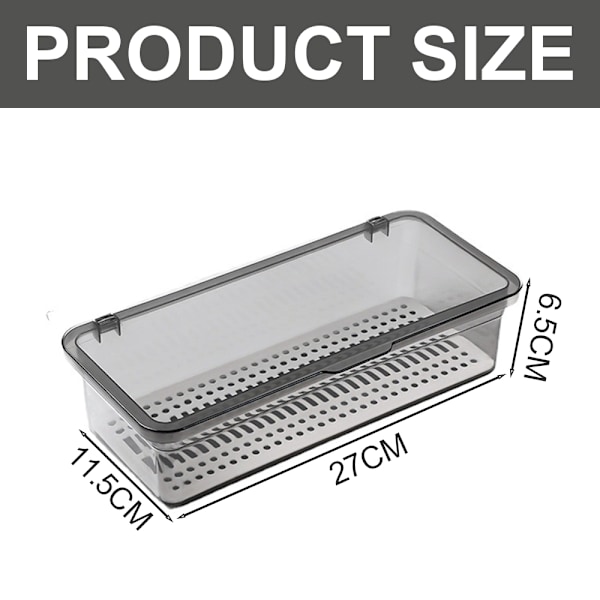 Make Up Organizer Box Dresser Container Case med låg til kosmetisk opbevaringsholder, 27*11.5*6.5cm