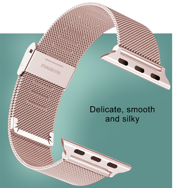 Kompatibel för Apple Watch Band 38-40mm /42-44mm, Rostfritt stål Loop Spänne Metallrem Armband Loop Replacement Band för Iwatch Series 4, Series