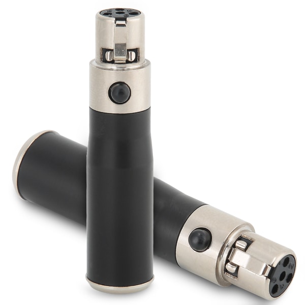 2 stk. Mini XLR 3-polet han til Mini XLR 4-polet hun adapter stik i zinklegering
