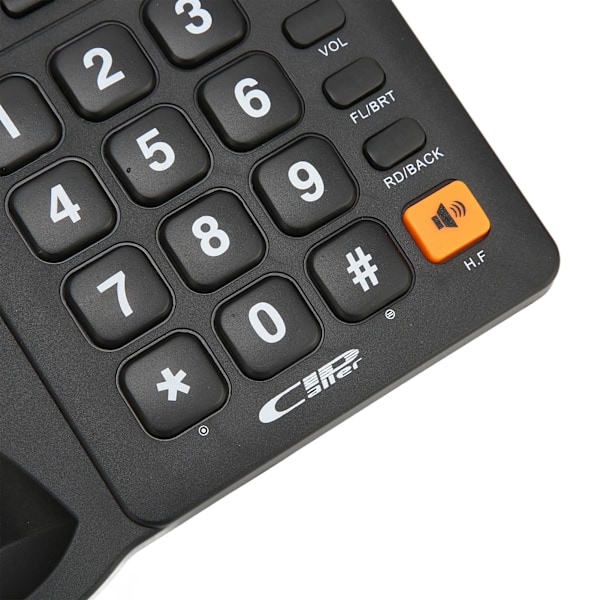 Kablet fasttelefon Multifunksjon Caller ID Display Hurtigvalg Siste nummer Ring opp igjen Skrivebordstelefon for hjemmekontor Svart