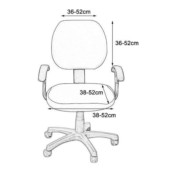 Kontorstoldeksler for datamaskin, universell, elastisk polyester Style 3
