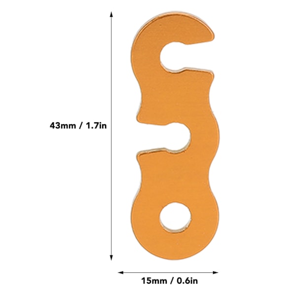 10 st Aluminiumlegering Tält Rep Stopper Justerare 3 Håls Öppen Ände Sladd Lås Vind Rep Spänne S Guld