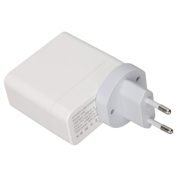 X82 40W USB A-lader 8-porters USB-ladehode bærbar reisehurtiglader for mobiltelefon nettbrett