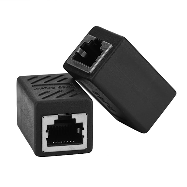 2 stk. RJ45 hun til hun netværks LAN-adapter kobling Ethernet netværksforlænger-stik