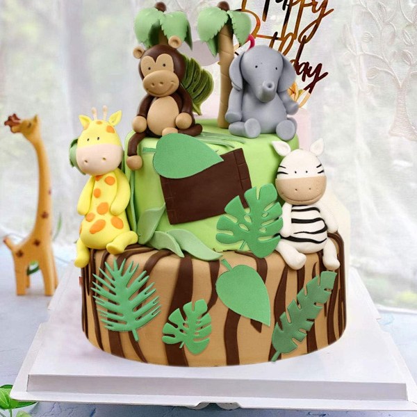 Tropiska Blad Kakformar Set För DIY Sommartema Eller Skogstema Tårta, 4 Olika Hawaiianska Palmblad Fondantformar Non-Stick Lätt Formning