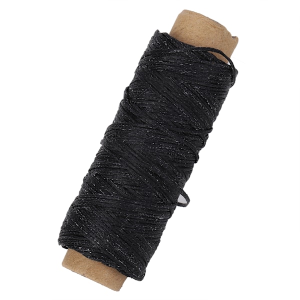 150D/16 Platt vaxad sytråd Läderhantverksskor Reparation Handsydd sladd 50m Svart