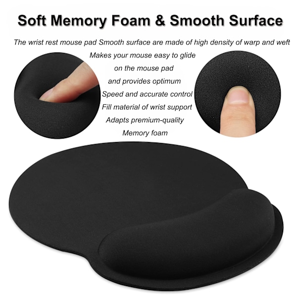 Ergonomisk Gel Musmatta, Minnesgelsfylld Kudde Ger Bekvämt Stöd för Din Handled, Tvättbar Design Säkerställer Hållbarhet, Perfekt för