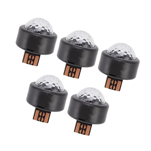 5 st USB Mini Disco Ball Ljus RGB Atmosfär Bärbar DJ Scen