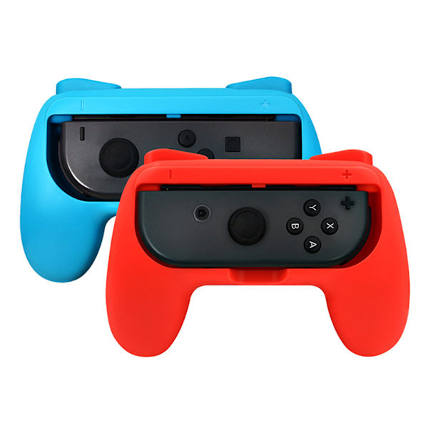 Ergonomiske spillhåndtak grep Antiwear Controller Beskyttende deksel erstatning Gamepad tilbehør (Rød Blå 2 stk)