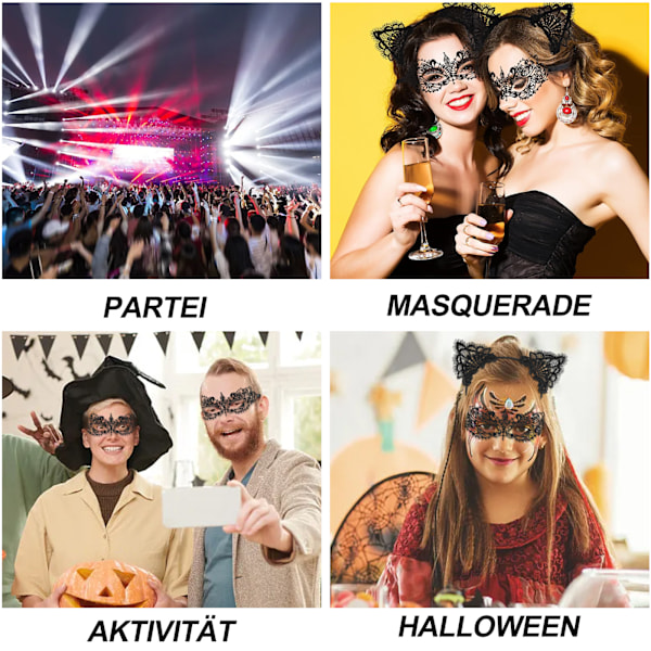 Iögonfallande Pannband med Kattöron, Sexig Vacker Utsökt Spets, One Size Passar De Flesta, Perfekt För Cosplay, Maskerad, Kostymfester, Modeaccessoar