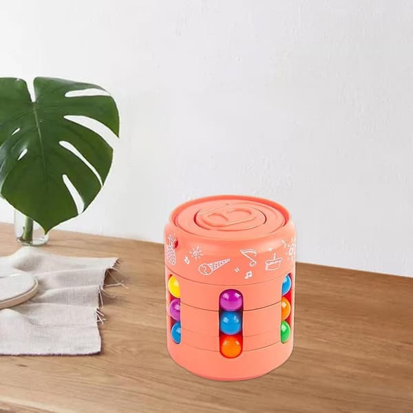 Magic Cube Fidget Spinner Roterende Bønne Stressaflastningslegetøj Orange