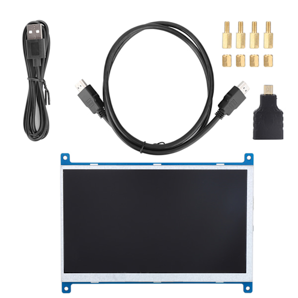 7-tums 1024 x 600 HD Högdagrar IPS-skärm med Bred Betraktningsvinkel för Raspberry Pi 4B/3B