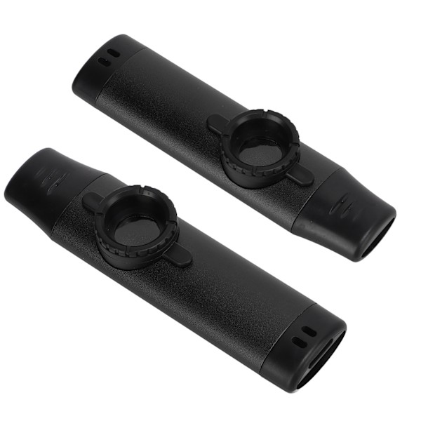 Metall Kazoo med munstycke i harts, justerbar täthet, blåsinstrument med flöjtdioder, svart