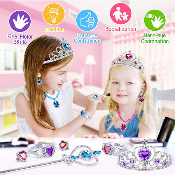 9 delar prinsesskläder accessoarer prinsess smycken leksaker flicka