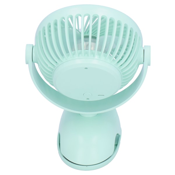 USB Mini Clip Fläkt Stark Vind 3 Blad Uppladdningsbar 4 Växlar Skrivbordskylfläkt CoolerGreen