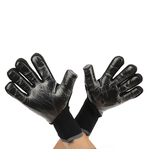 2 stk. Fodboldmålmandshandsker Sorte Anti-Slip Latex Åndbar Ekstra Fingerspidsbeskyttelse Målmandshandsker til Fodboldkonkurrence
