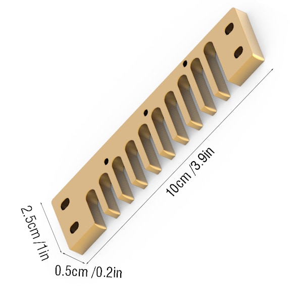 Aluminiumlegering Kam Harmonica Del för Hohner Marine Band Crossover / Deluxe (Guld)