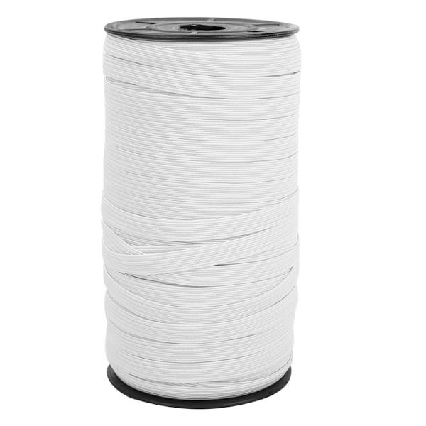 8 mm 100 meter elastiskt band sytillbehör platt stickad elastisk hantverk för kläder DIY (vit)