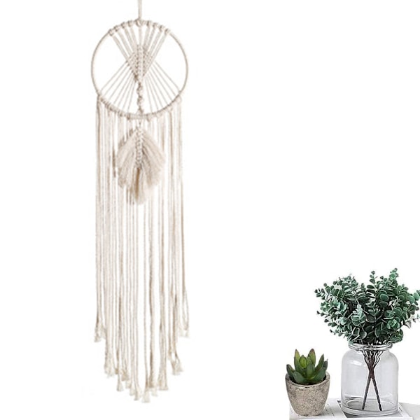 Utsökt Makramé Vävd Väggkonst, Drömfångare, Boho Chic Inredning, Rent Naturmaterial, Omtänksam Gåva Till Hemmet