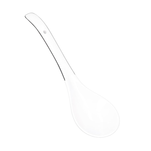 Stor porcelænsspoon Hvid Multifunktionel Langskaftet Keramisk Grødske til hjemmerestaurant